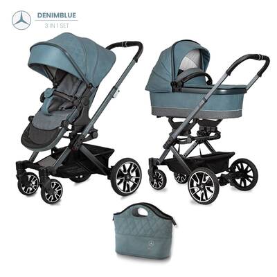 Mercedes Benz Avantgarde Denimblue Bebek Arabası - 3in1 Set - 1